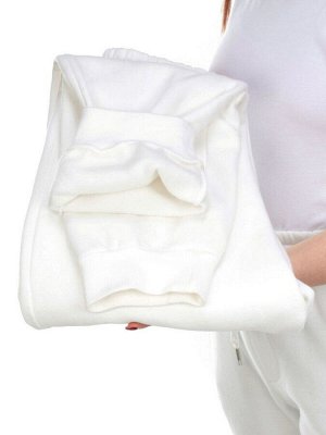 M071 WHITE Брюки спортивные женские на флисе (100% хлопок) 7986