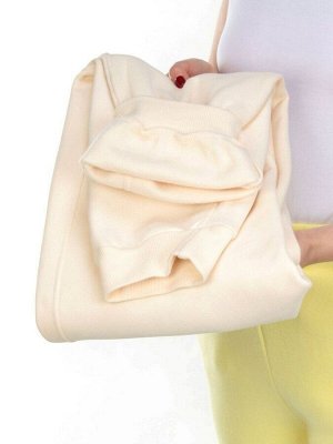 M037 BEIGE Брюки спортивные женские на флисе (100% хлопок) 7986