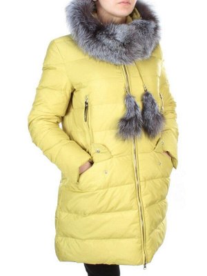 91577 YELLOW Пальто зимнее женское (200 гр. холлофайбера)