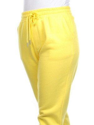 M057 YELLOW Брюки спортивные женские на флисе (100% хлопок) 7986