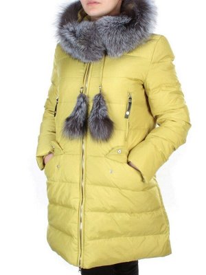 91577 YELLOW Пальто зимнее женское (200 гр. холлофайбера)