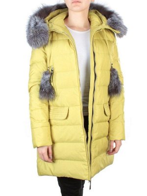 91577 YELLOW Пальто зимнее женское (200 гр. холлофайбера)