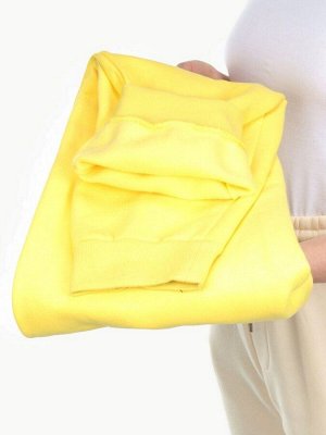 M057 YELLOW Брюки спортивные женские на флисе (100% хлопок) 7986