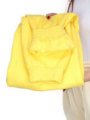 M049 YELLOW Брюки спортивные женские на флисе (100% хлопок) 7986