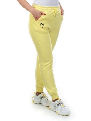 03 YELLOW Брюки спортивные женские на флисе (100% хлопок) 7986