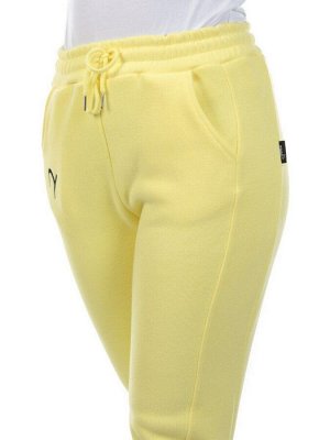 03 YELLOW Брюки спортивные женские на флисе (100% хлопок) 7986