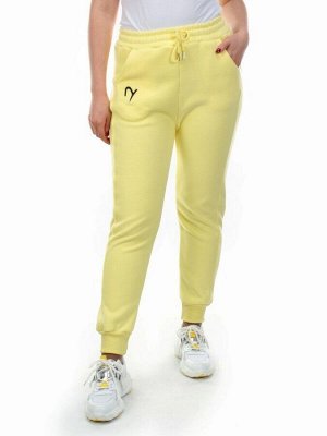 03 YELLOW Брюки спортивные женские на флисе (100% хлопок) 7986