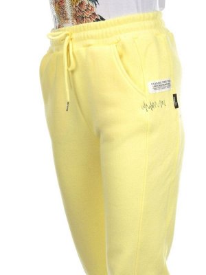 11 YELLOW Брюки спортивные женские на флисе (100% хлопок) 7986