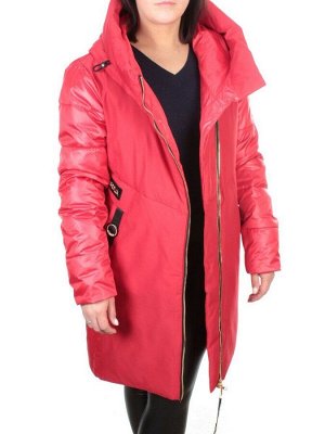 ZW-2128-C RED Пальто зимнее женское (холлофайбер) BLACK LEOPARD