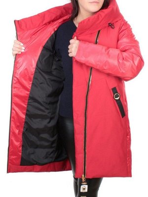 ZW-2128-C RED Пальто зимнее женское (холлофайбер) BLACK LEOPARD