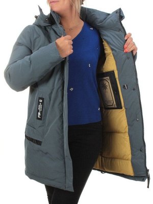 M2007 GRAY/BLUE Пальто зимнее женское MARIA