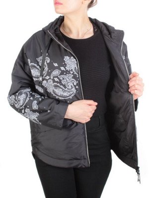 ZW-2312-C BLACK Куртка демисезонная женская BLACK LEOPARD (100 гр.синтепон)