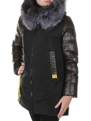 8186 DK. GREEN DK. GREEN Пальто женское с натуральным мехом Jarius