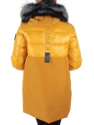 8186 YELLOW Пальто женское с натуральным мехом Jarius