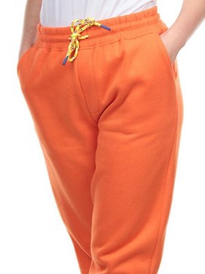 M047 ORANGE Брюки спортивные женские на флисе (100% хлопок) 7986