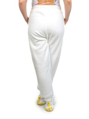 M021 WHITE Брюки спортивные женские на флисе (100% хлопок) 7986