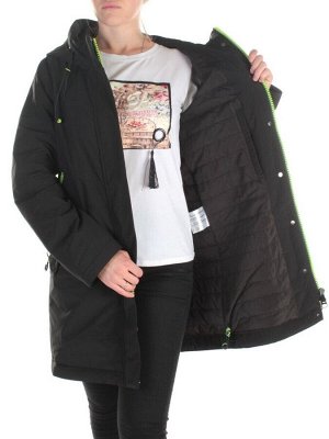 0829 BLACK Куртка демисезонная женская RikA (150 гр.синтепона)