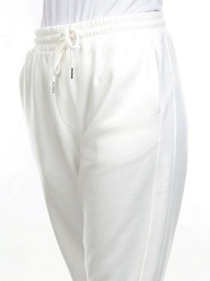 M021 WHITE Брюки спортивные женские на флисе (100% хлопок) 7986