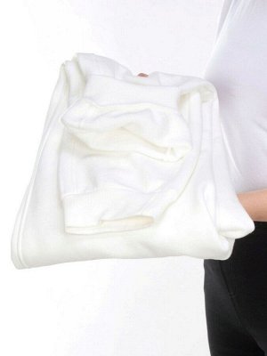 M021 WHITE Брюки спортивные женские на флисе (100% хлопок) 7986