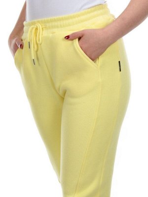 02 YELLOW Брюки спортивные женские на флисе (100% хлопок) 7986