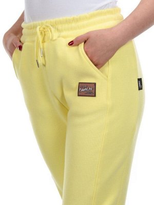 01 YELLOW Брюки спортивные женские на флисе (100% хлопок) 7986
