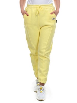 09 YELLOW Брюки спортивные женские на флисе (100% хлопок) 7986