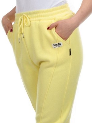 09 YELLOW Брюки спортивные женские на флисе (100% хлопок) 7986