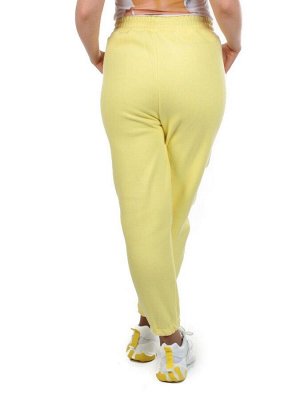 09 YELLOW Брюки спортивные женские на флисе (100% хлопок) 7986