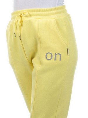 08 YELLOW Брюки спортивные женские на флисе (100% хлопок) 7986