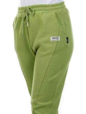 09 GREEN Брюки спортивные женские на флисе (100% хлопок) 7986