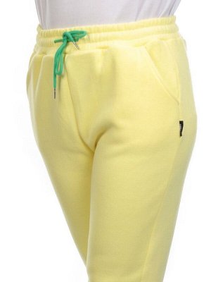 10 YELLOW Брюки спортивные женские на флисе (100% хлопок) 7986
