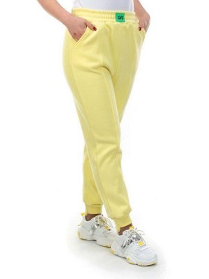07 YELLOW Брюки спортивные женские на флисе (100% хлопок) 7986