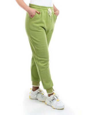 10 GREEN Брюки спортивные женские на флисе (100% хлопок) 7986