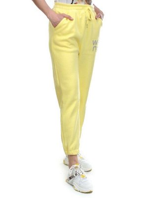 06 YELLOW Брюки спортивные женские на флисе (100% хлопок) 7986
