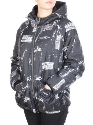 ZW-2183-1C BLACK Куртка демисезонная женская BLACK LEOPARD (100 гр.синтепона)