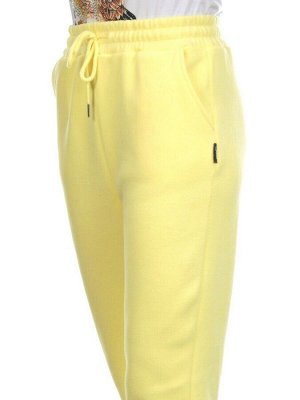 05 YELLOW Брюки спортивные женские на флисе (100% хлопок) 7986