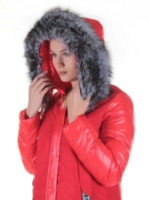 8179 RED Пальто женское с натуральным мехом Jarius