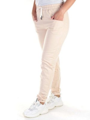 QB-84 BEIGE Брюки спортивные женские (95% хлопок, 5% стрейч) P&S