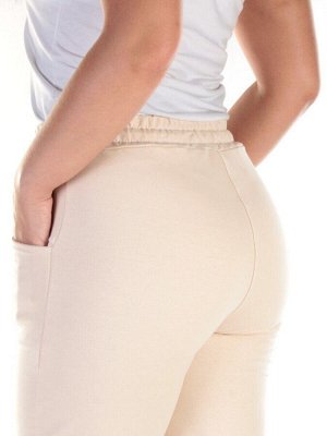 QB-84 BEIGE Брюки спортивные женские (95% хлопок, 5% стрейч) P&S