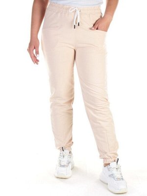 QB-84 BEIGE Брюки спортивные женские (95% хлопок, 5% стрейч) P&S