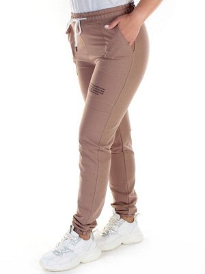 QB-65 BROWN Брюки спортивные женские (95% хлопок, 5% стрейч) P&S