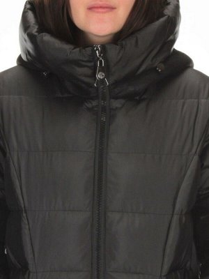 C1076 BLACK Пальто зимнее женское (200 гр. холлофайбер)