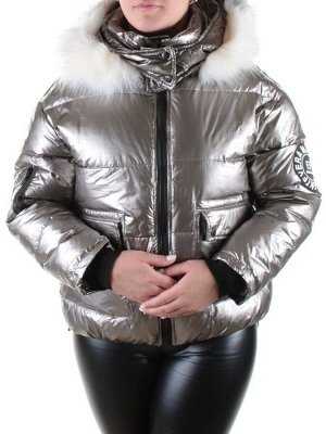 1839 BROWN/SILVER Куртка демисезонная женская LeiBaiYi