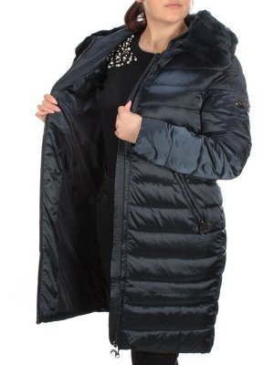 815-E03 DARK BLUE Пальто зимнее женское VISDEER (200 гр. тинсулейт)