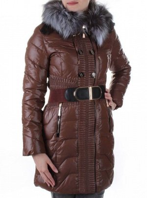 YM-019 BROWN Пальто зимнее удлиненное KSA