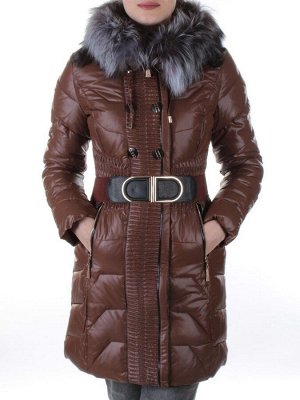 YM-019 BROWN Пальто зимнее удлиненное KSA