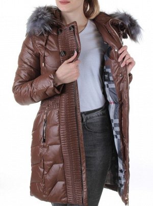 YM-019 BROWN Пальто зимнее удлиненное KSA