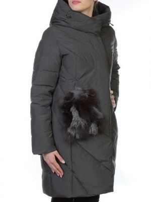 E-867 GRAY/GREEN Пальто теплое стеганое EVCANBADY