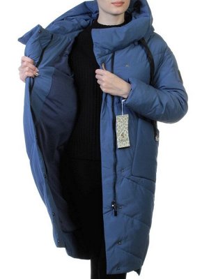8058 GRAY/GREEN Пальто женское зимнее (био-пух)