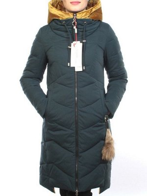 YRM10522 DK. GREEN Пальто зимнее на холлофайбере Obralite